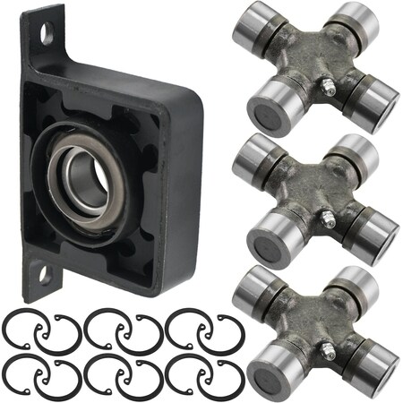 Motorbymotor Driveshaft Center Support Bearing and U Joint Fits for Dodge Ram 1500 2000-2010, Ram 1500 2011-2018 RBU5014097AA-213X3